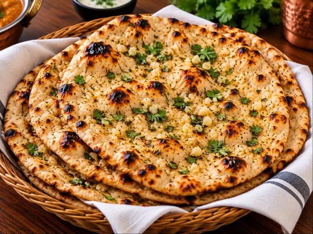 Garlic tandori roti.