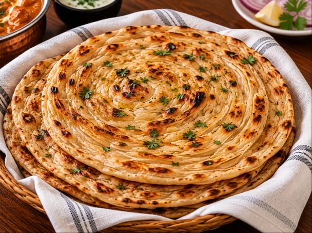 Lachha Paratha (Traditional Layerd Bread).