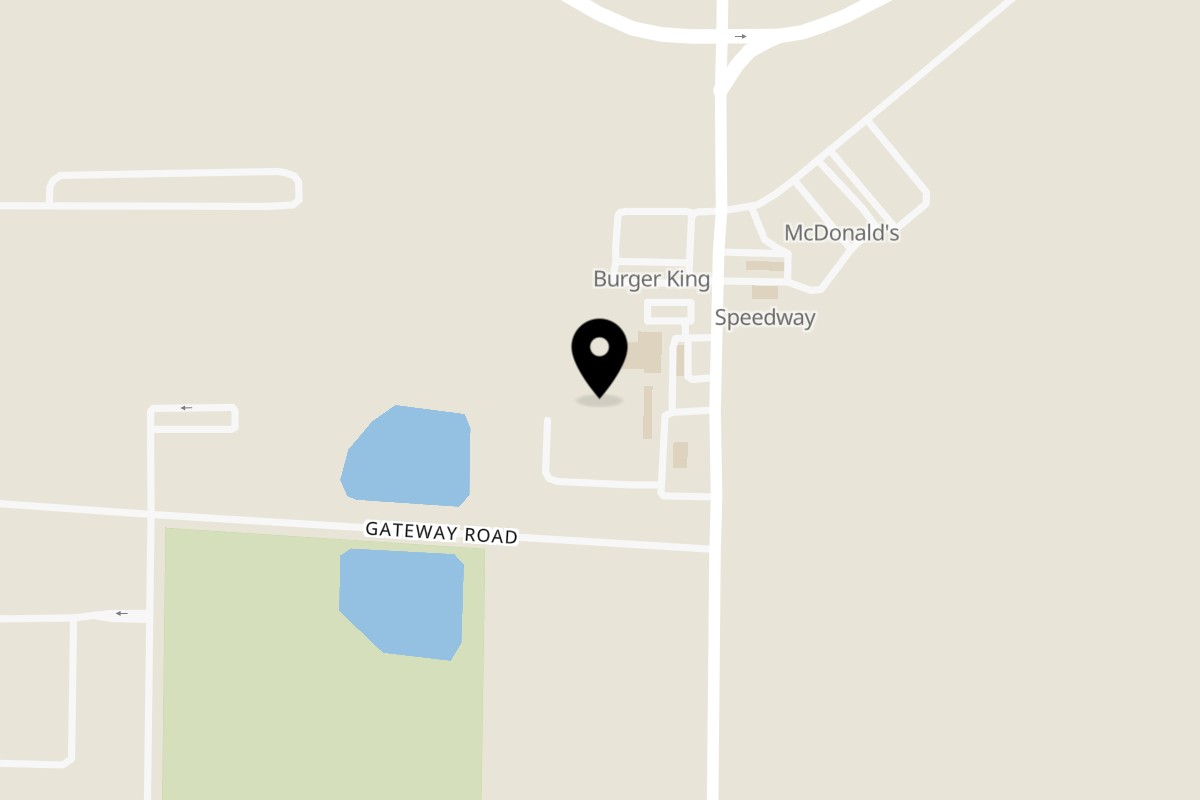 Map showing the location of Tiffin Indian Restaurant & Bar on 1480 IN-1 in Cambridge City